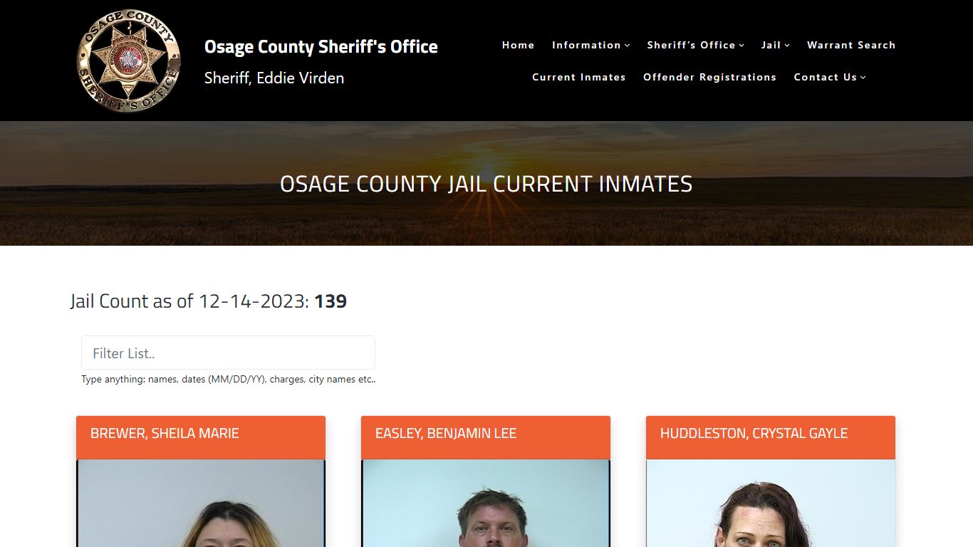 Osage County Jail Current Inmates - Osage County Sheriff's Office