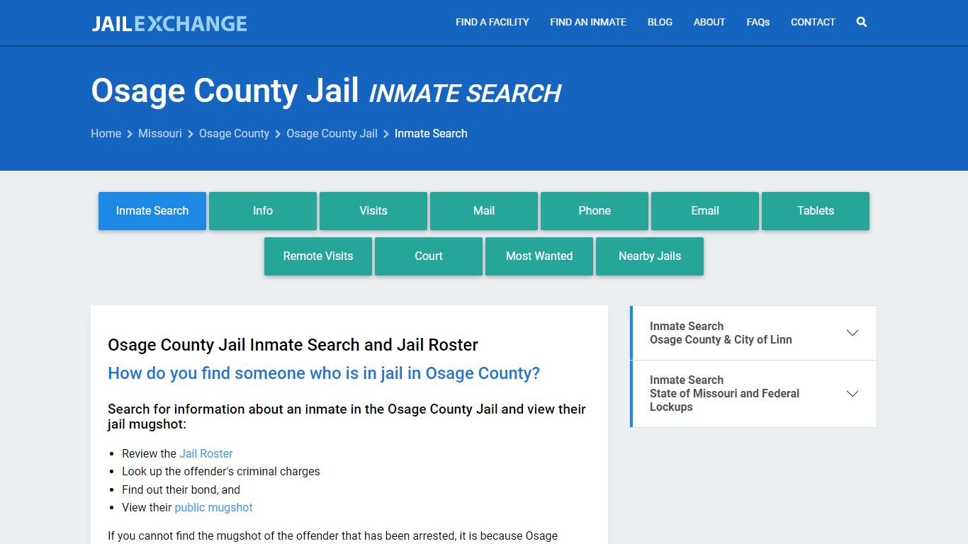 Inmate Search: Roster & Mugshots - Osage County Jail, MO
